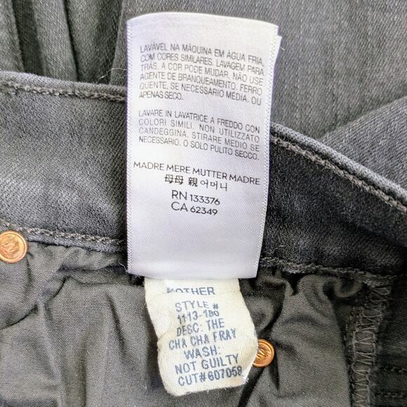 Mother Jeans Cha Cha Fray Women 29 Black Not Guilty Raw Hem 1113-180 Flare - Picture 10 of 13